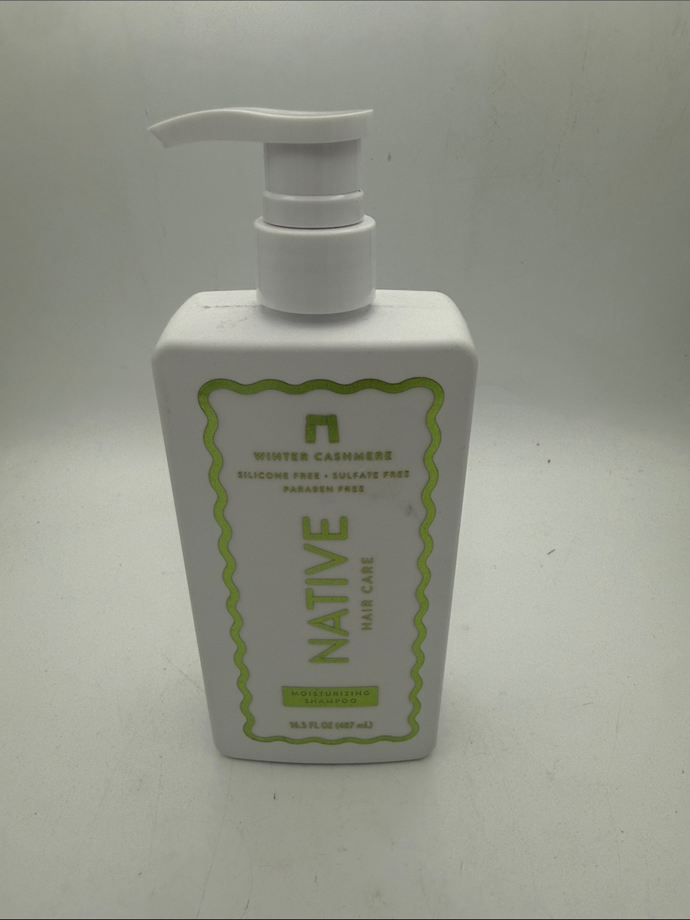 Native Winter Cashmere moisturizing shampoo pump bottle 16.5oz Silicone free